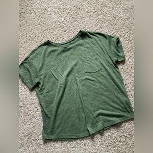 Linen cropped boyfriend fit shirt